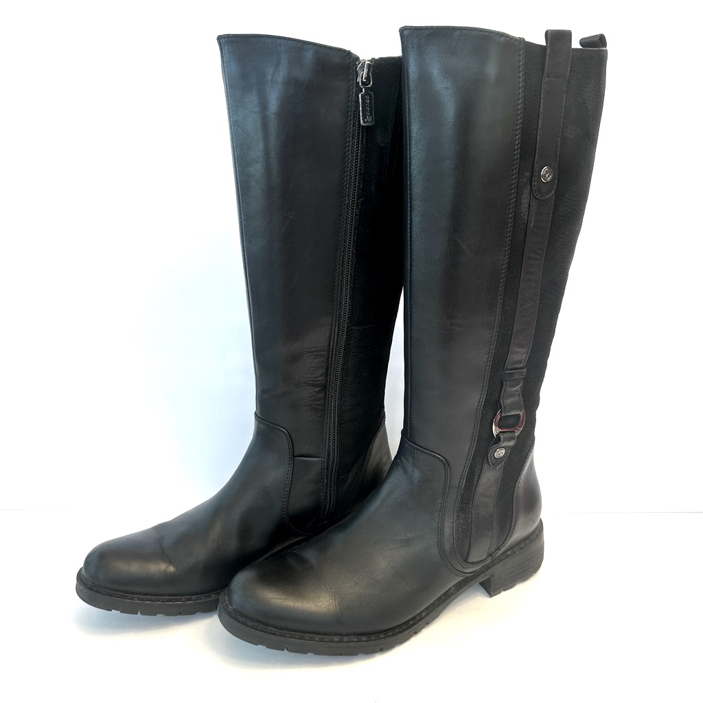 Blondo Varda Black Waterproof Leather Tall Boots, Size 7